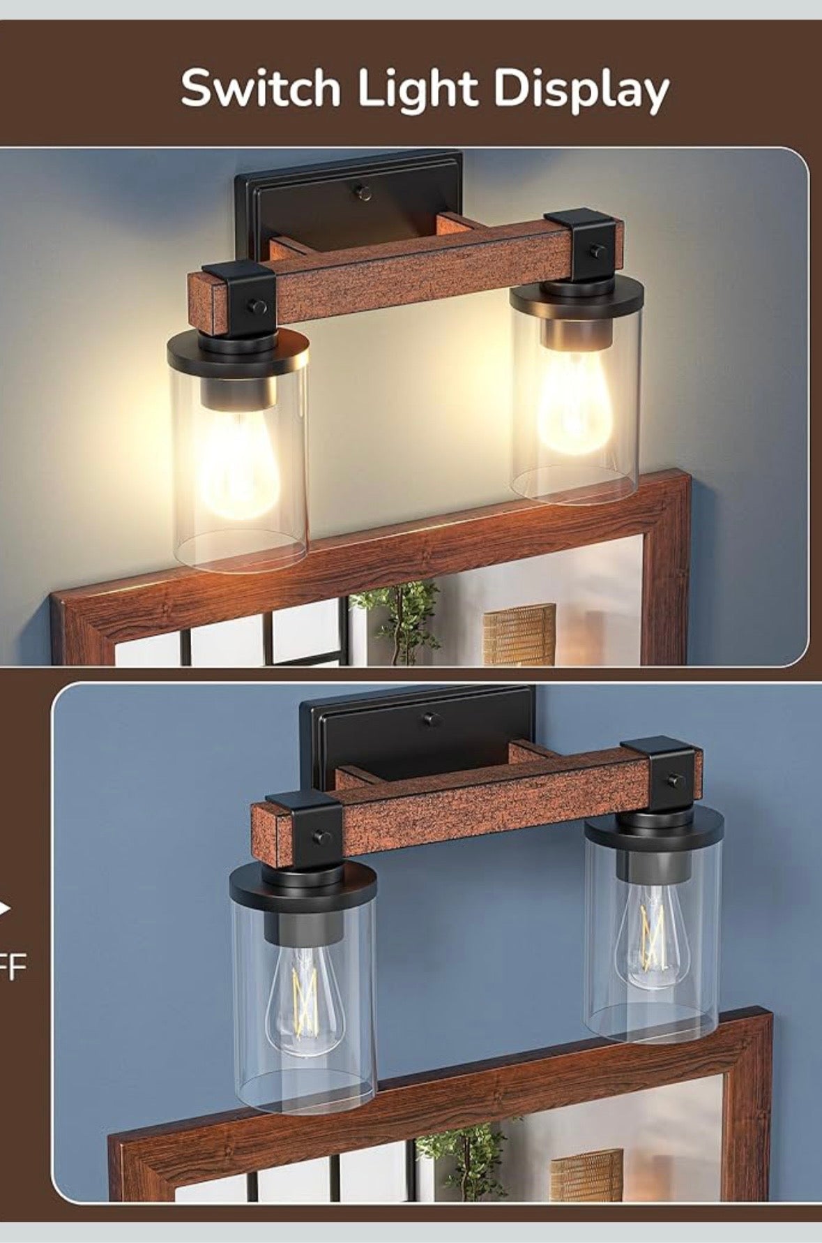 EDISHINE Farmhouse Bathroom Vanity Light