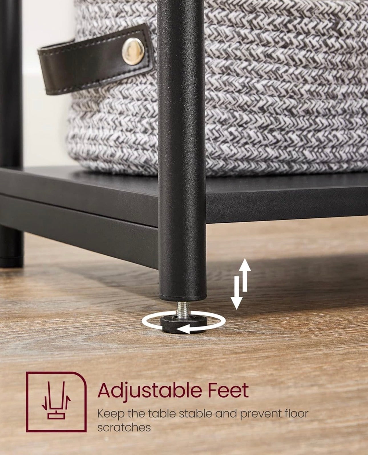 VASAGLE 3-Tier Industrial Side Table