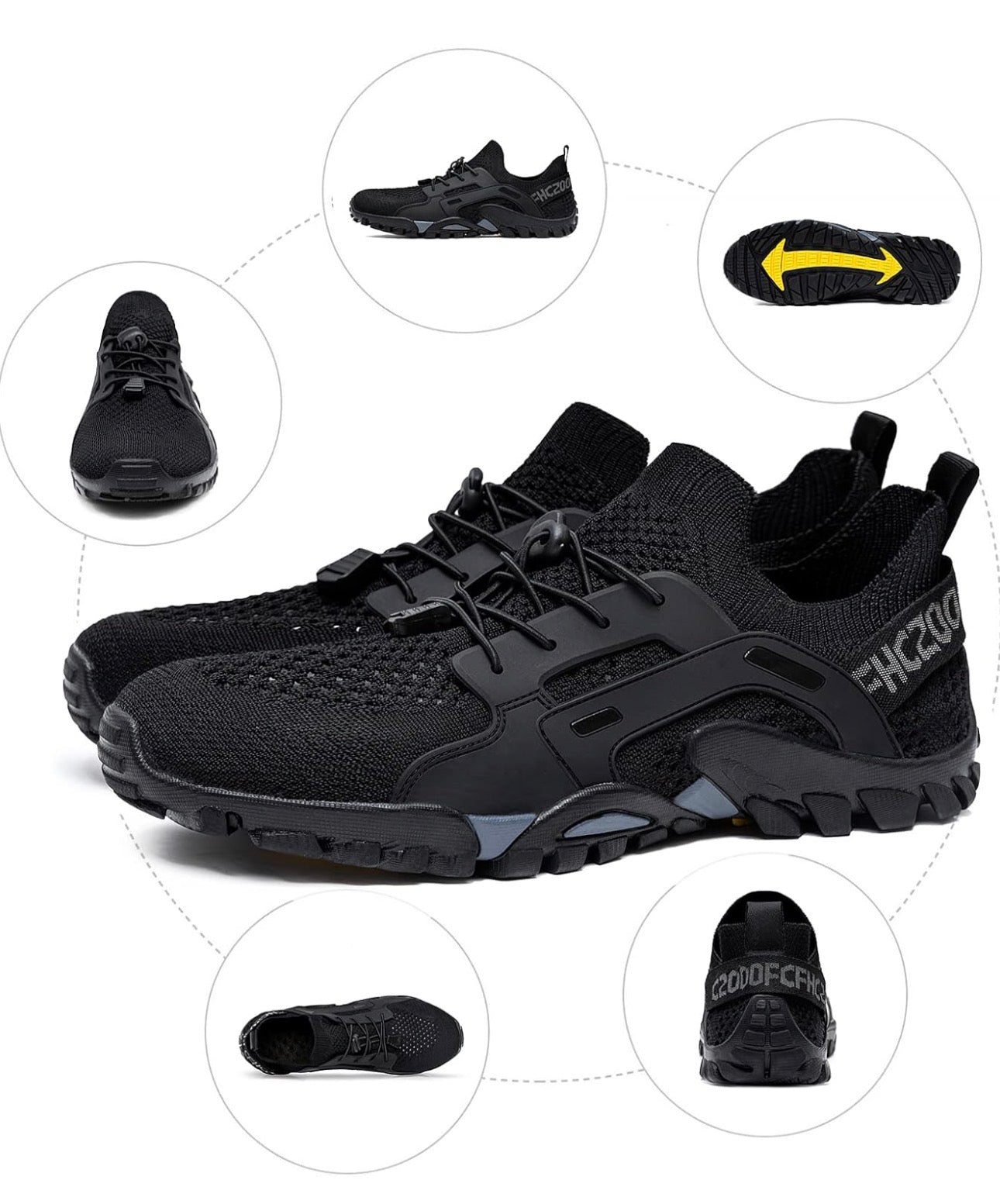 SOBASO All-Black Water Shoes