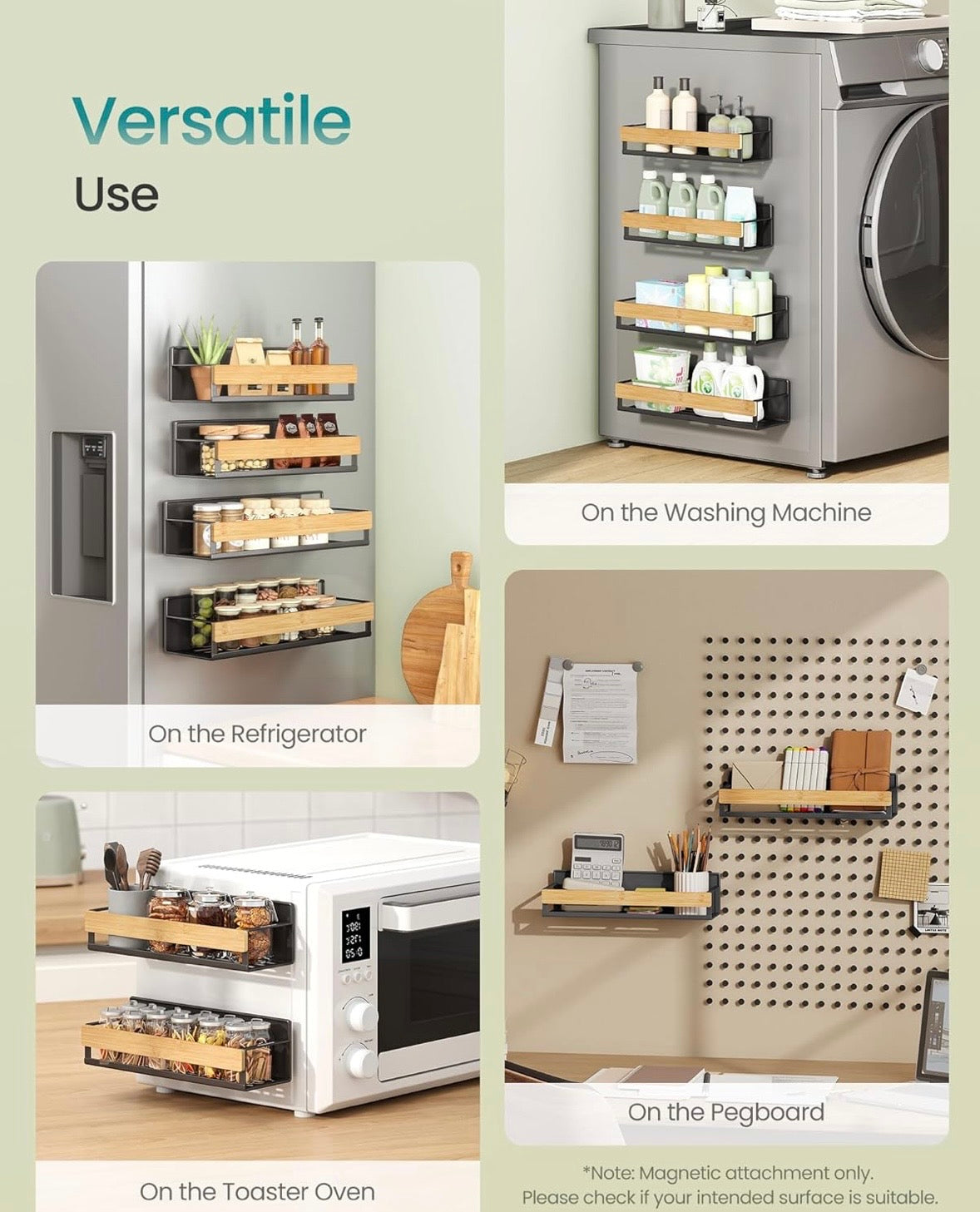 Magnetic Spice Rack Set (4-Piece)