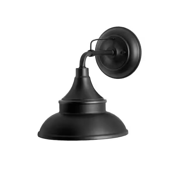 Hampton Bay Outdoor Black Barn Light Wall Sconce