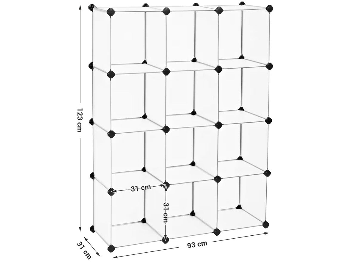 12-Cube Modular Storage Organizer
