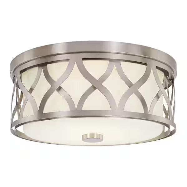 Hampton Bay 3-Light Brushed Nickel Flush Mount
