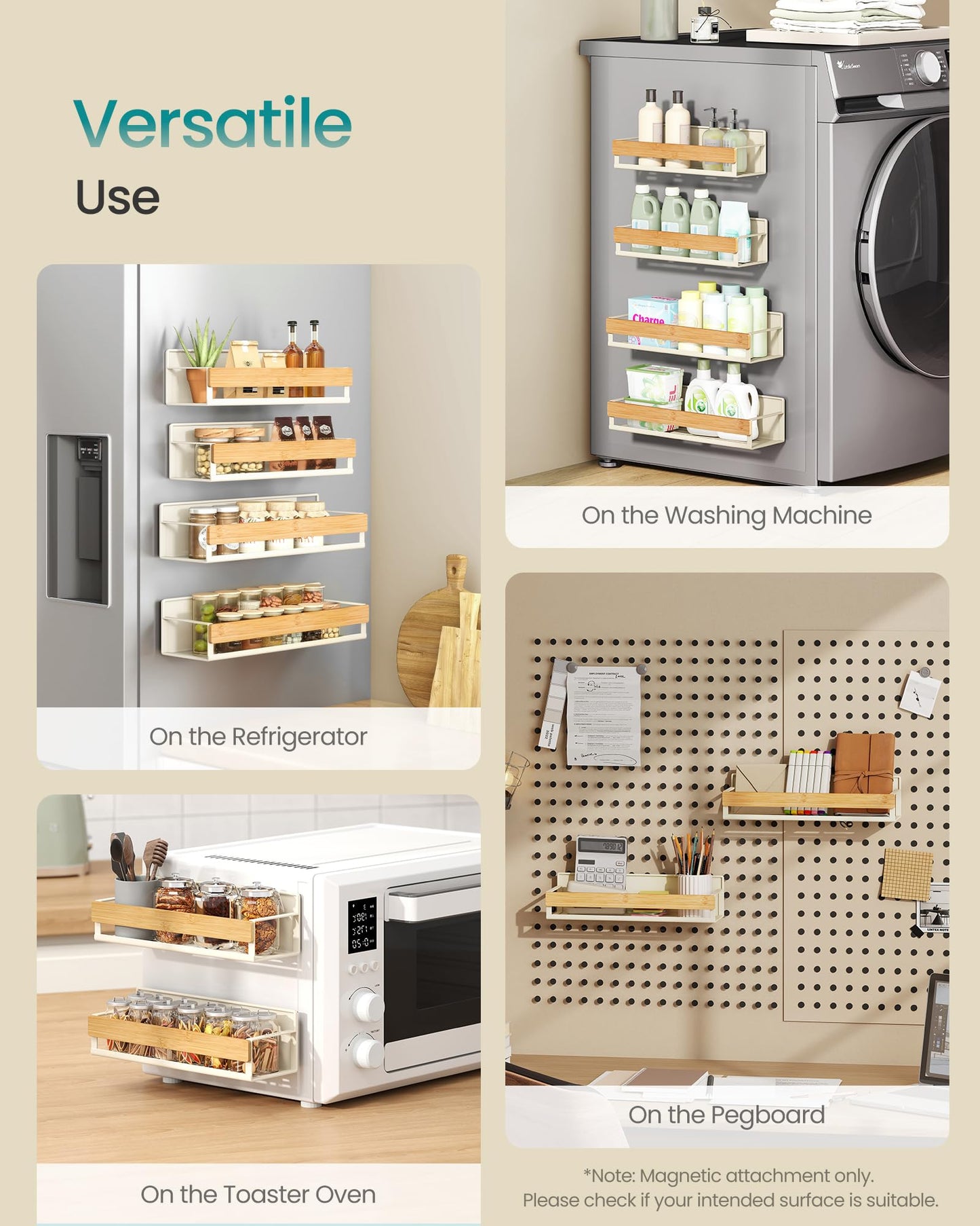 Magnetic Refrigerator Spice Rack Set