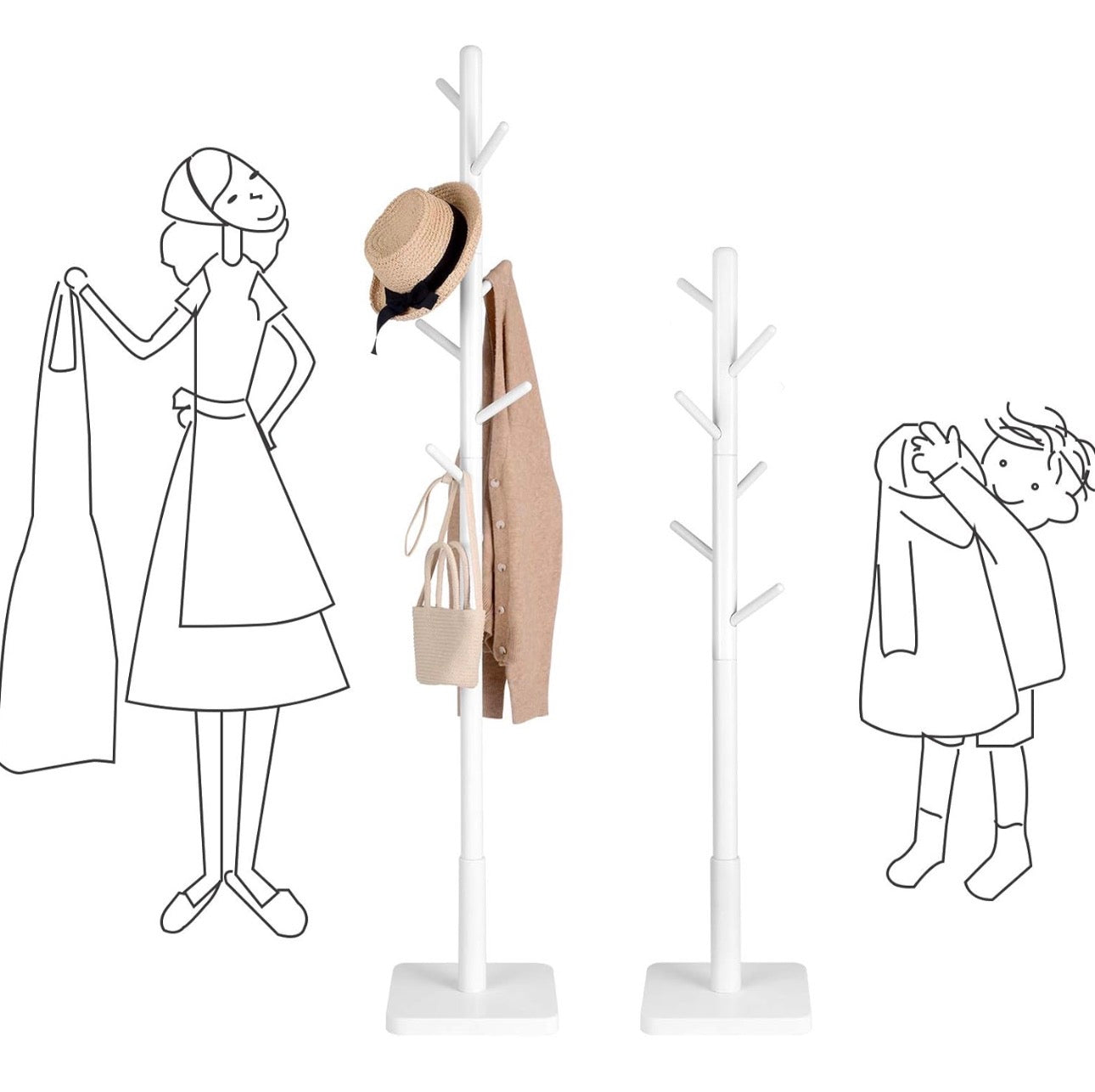 VASAGLE Adjustable Freestanding Coat Rack