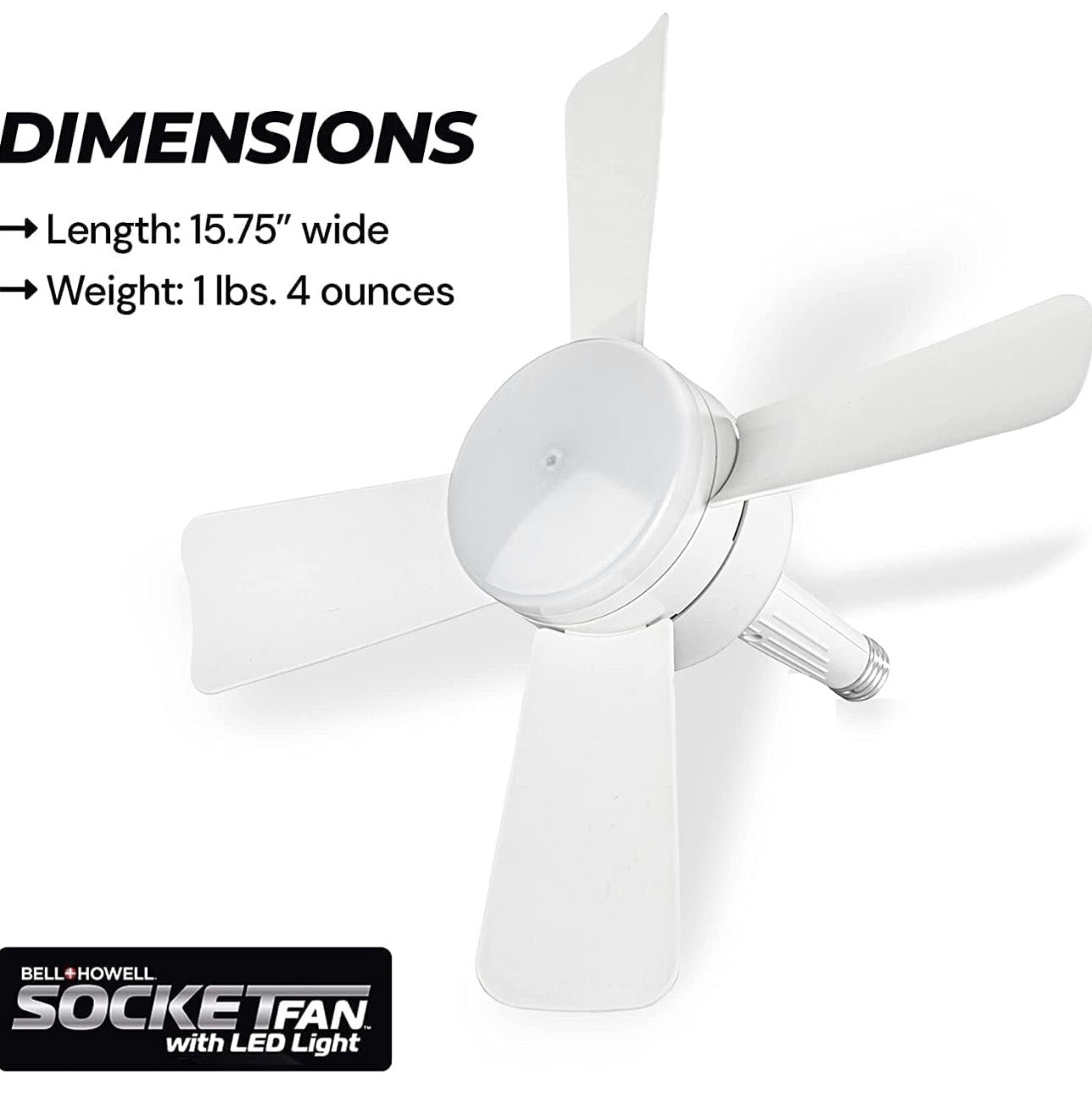 Bell+Howell Socket Fan – Screw-In Ceiling Fan