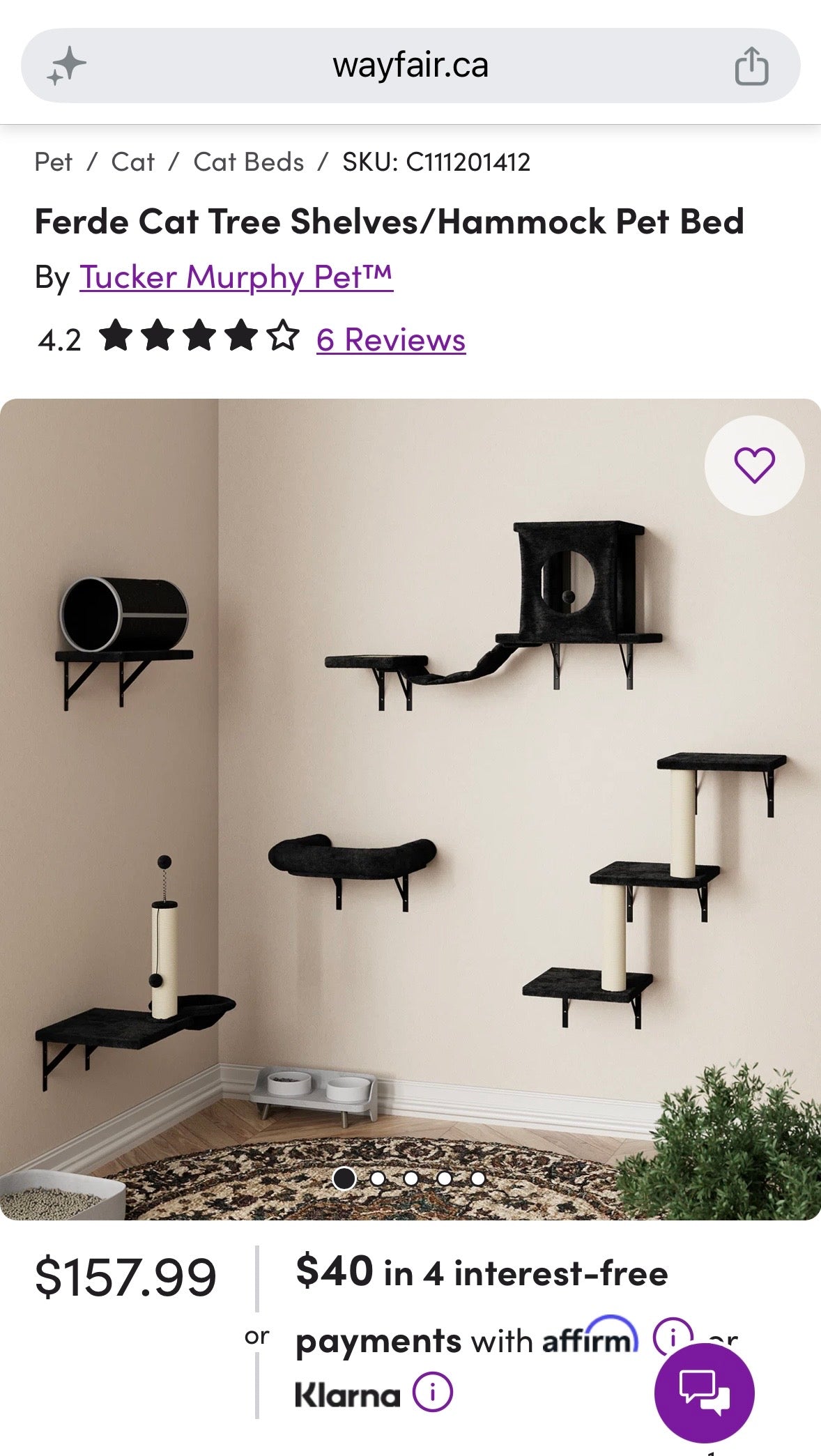 7-Piece Wall-Mounted Cat Furniture Set