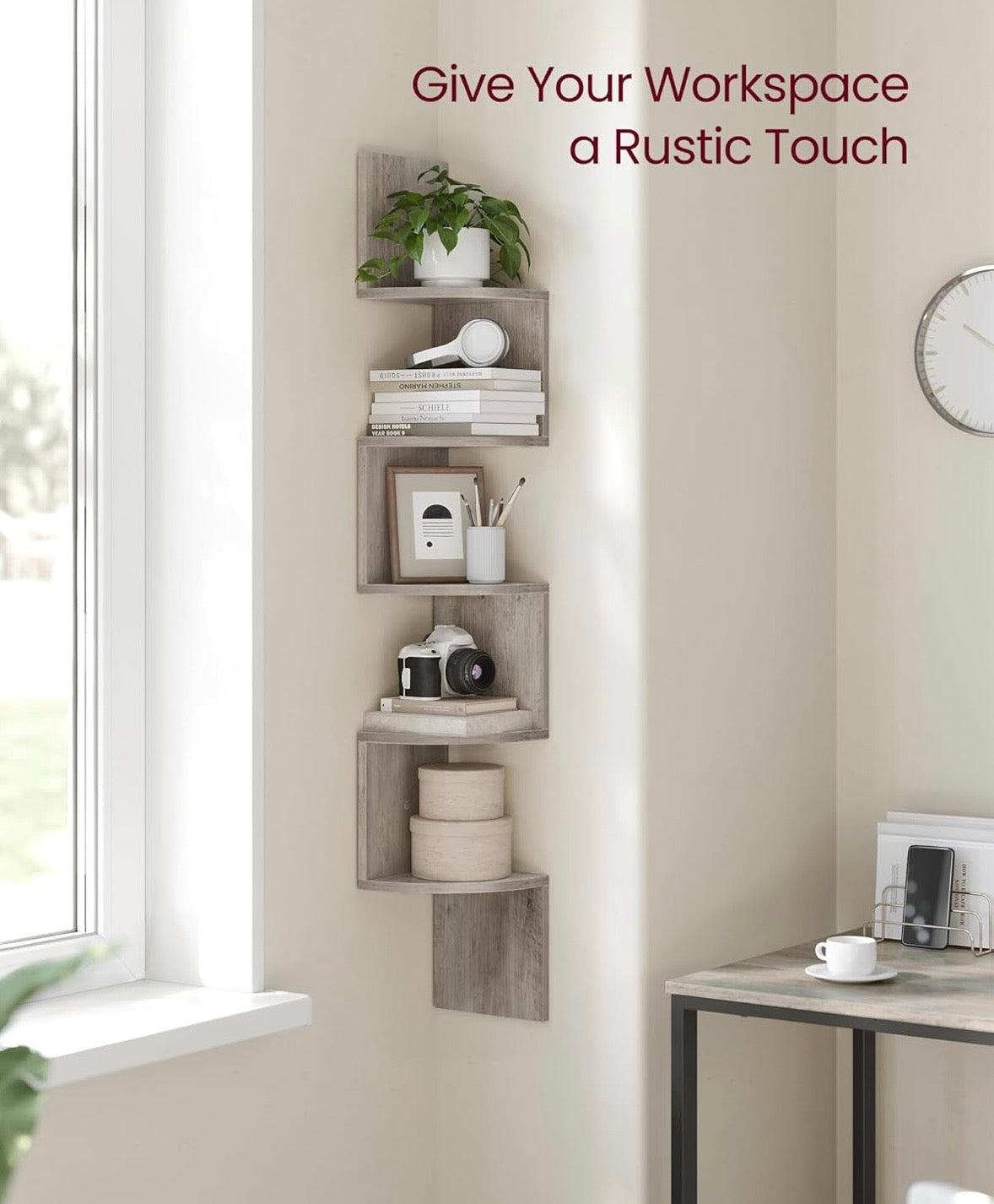 Modern 5-Tier Wall Mounted Corner Shelf