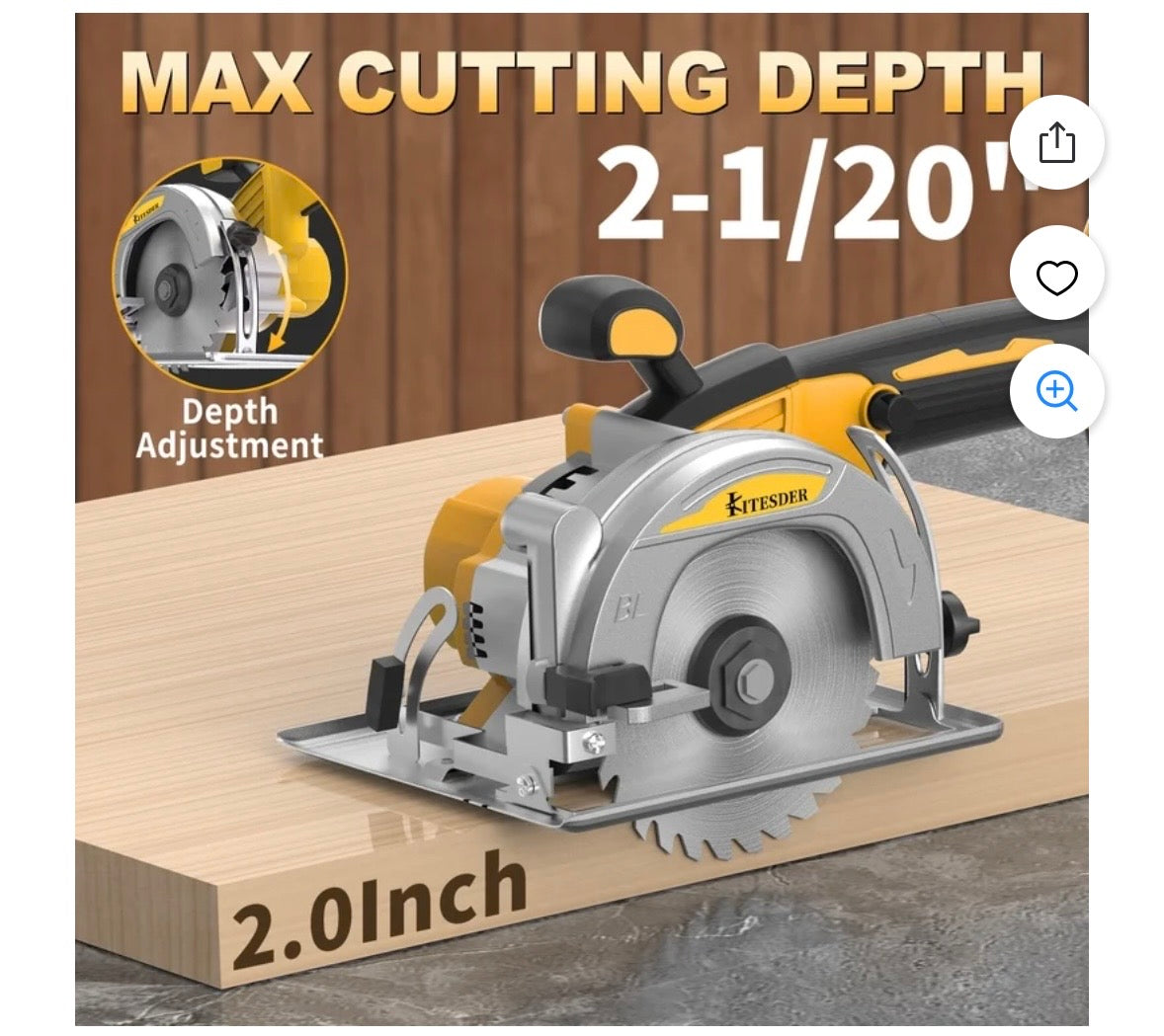 KITESDER 20V Brushless Cordless Circular Saw Kit