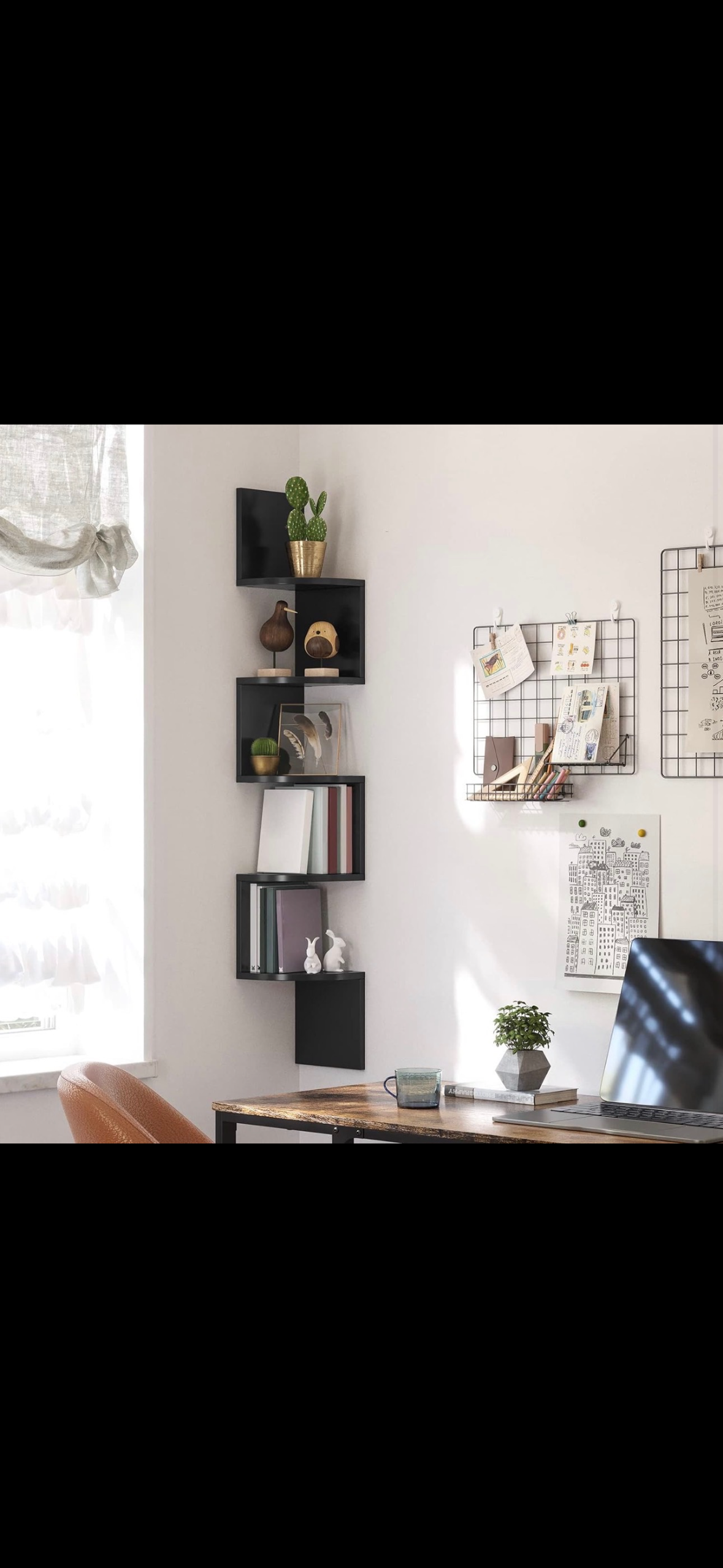 5-Tier Wall-Mounted Corner Shelf