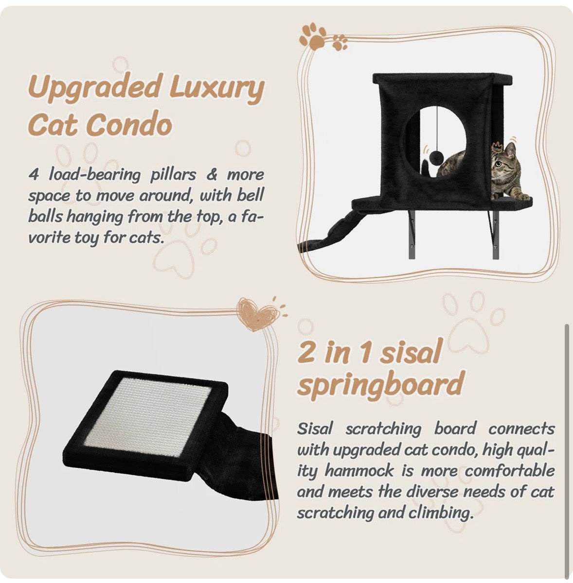 7-Piece Wall-Mounted Cat Furniture Set