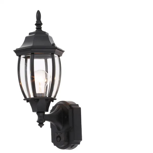 Heath-Zenith Alexandria 180° Black Motion-Sensing Outdoor Lantern