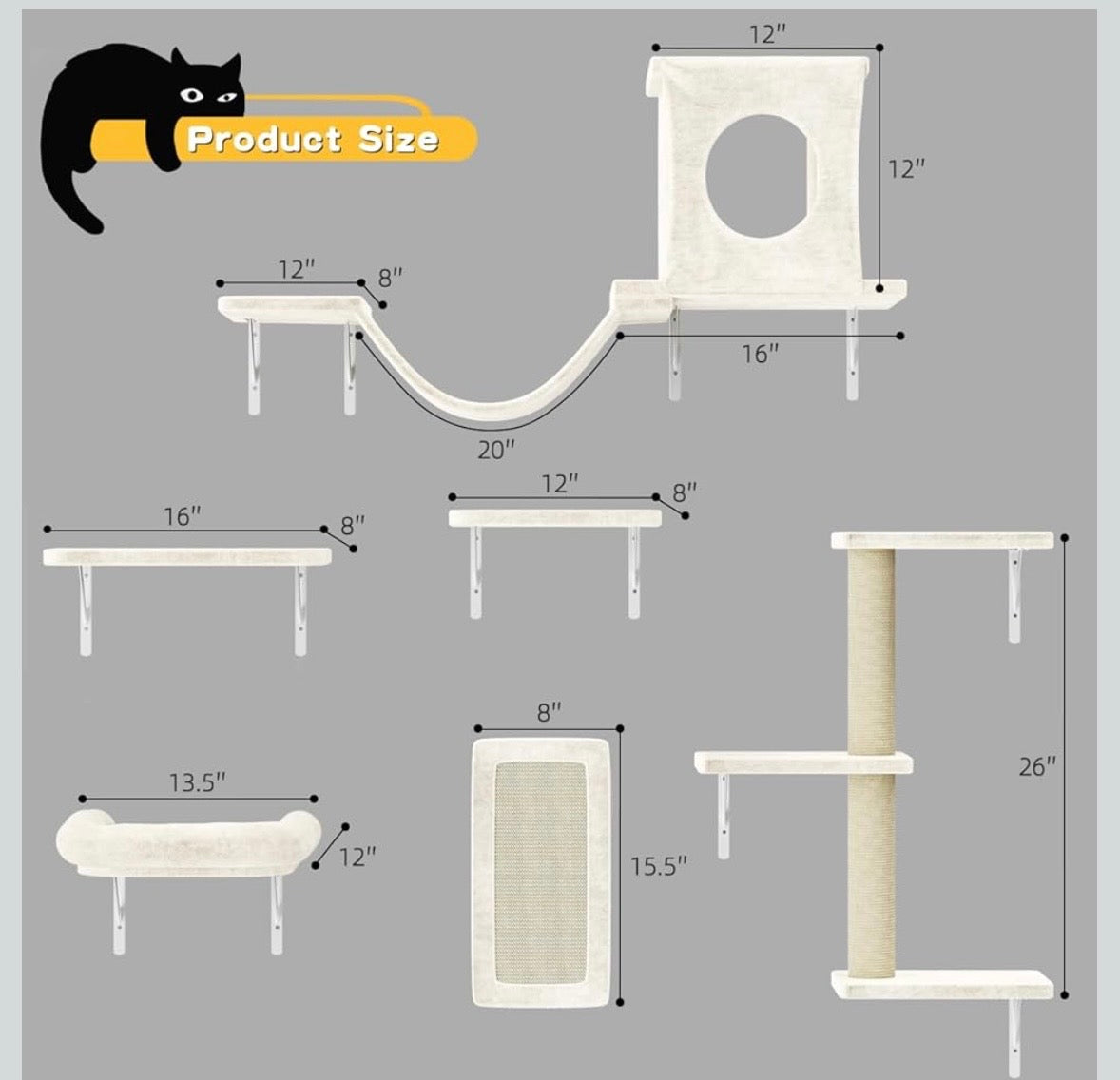 Wall-Mounted Cat Furniture Set