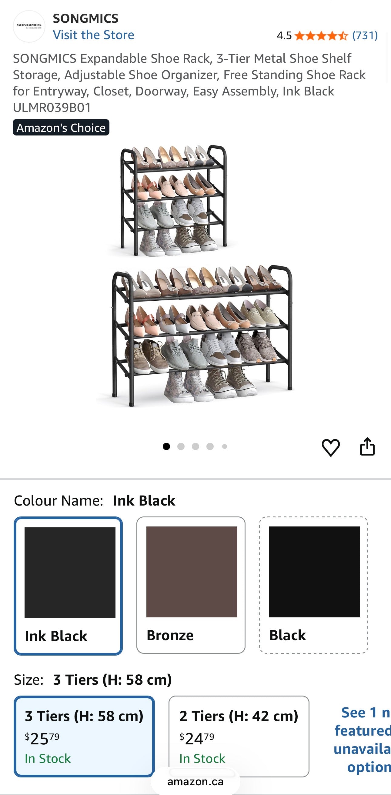 Expandable 3-Tier Shoe Rack
