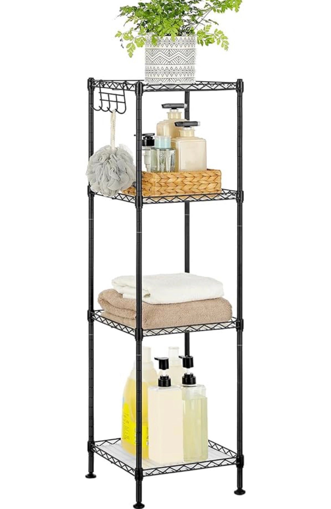 SONGMICS 4-Tier Powder-Coated Metal Storage Rack