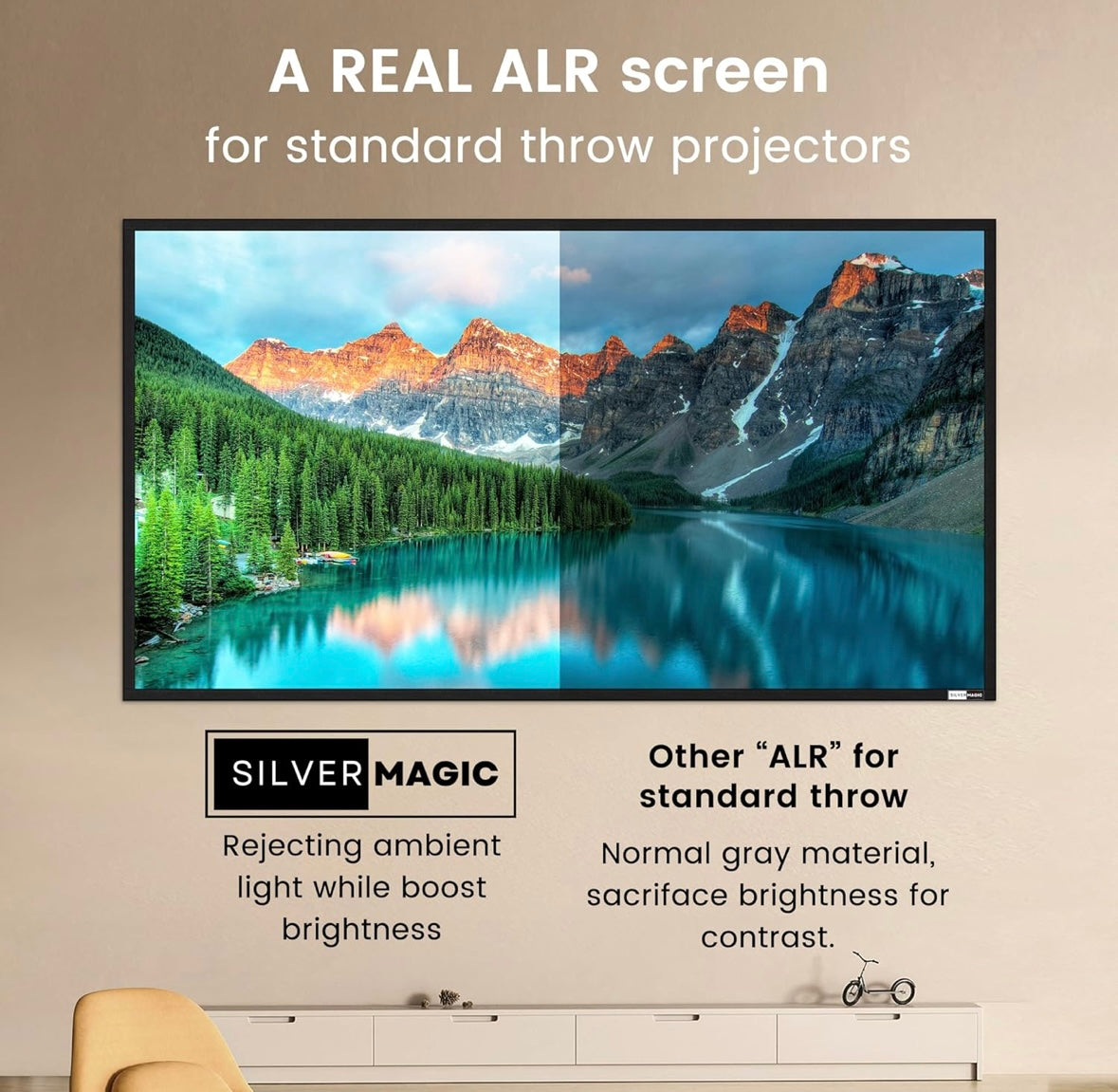 SilverMagic 100” Ambient Light Rejecting Projector Screen – 50% Off Clearance