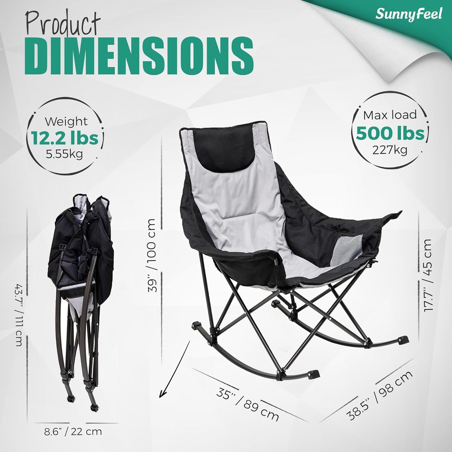SUNNYFEEL Portable Rocking Camping Chair