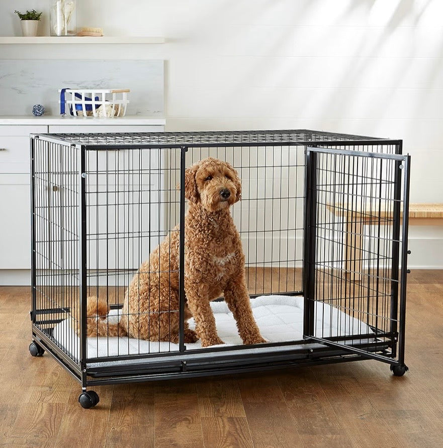 Heavy-Duty 48” Rolling Dog Crate
