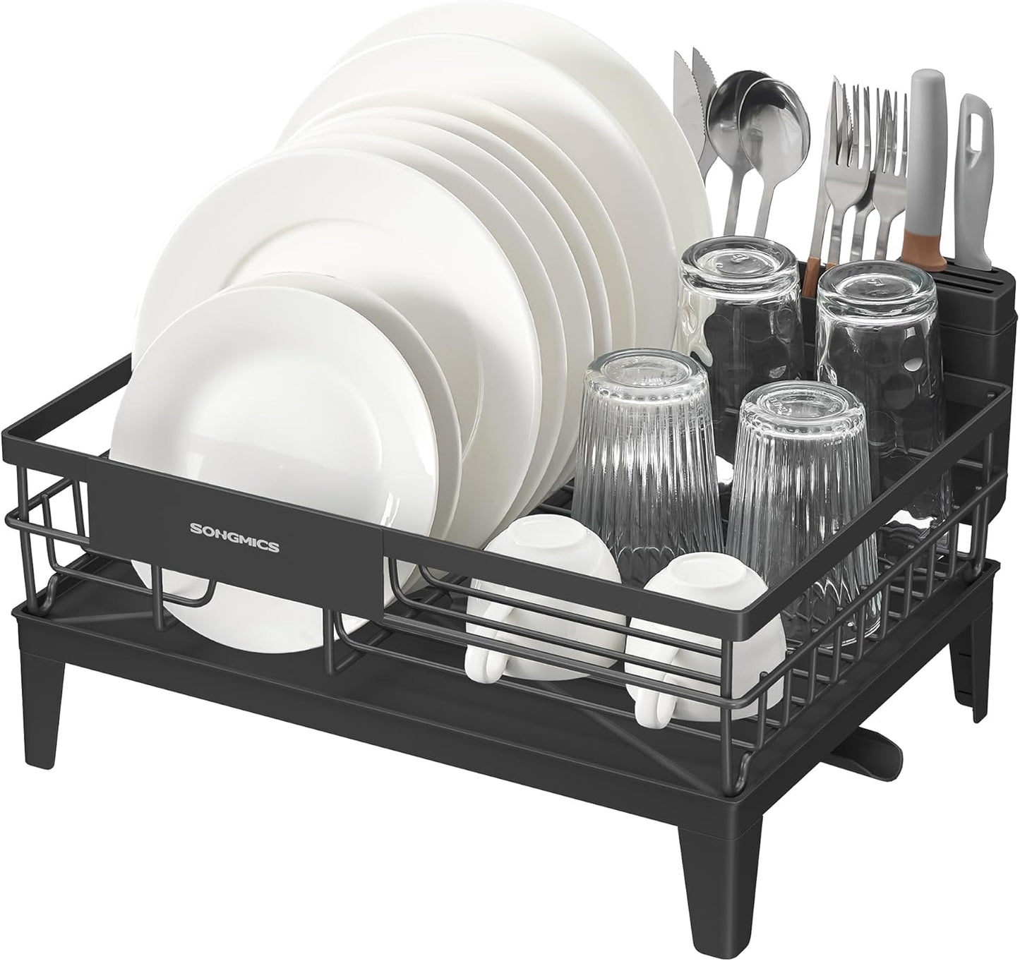 ✨ SONGMICS Compact Dish Drying Rack – Ink Black