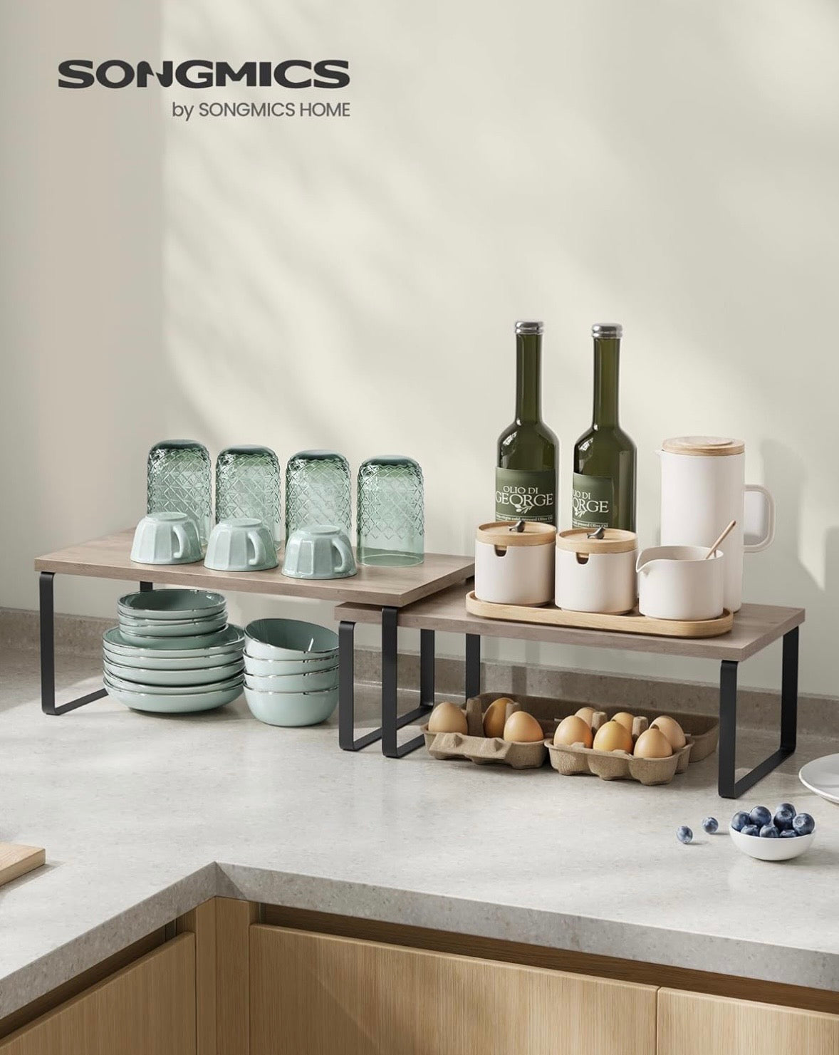 4-Piece Expandable Cabinet & Countertop Organizer Shelf Set