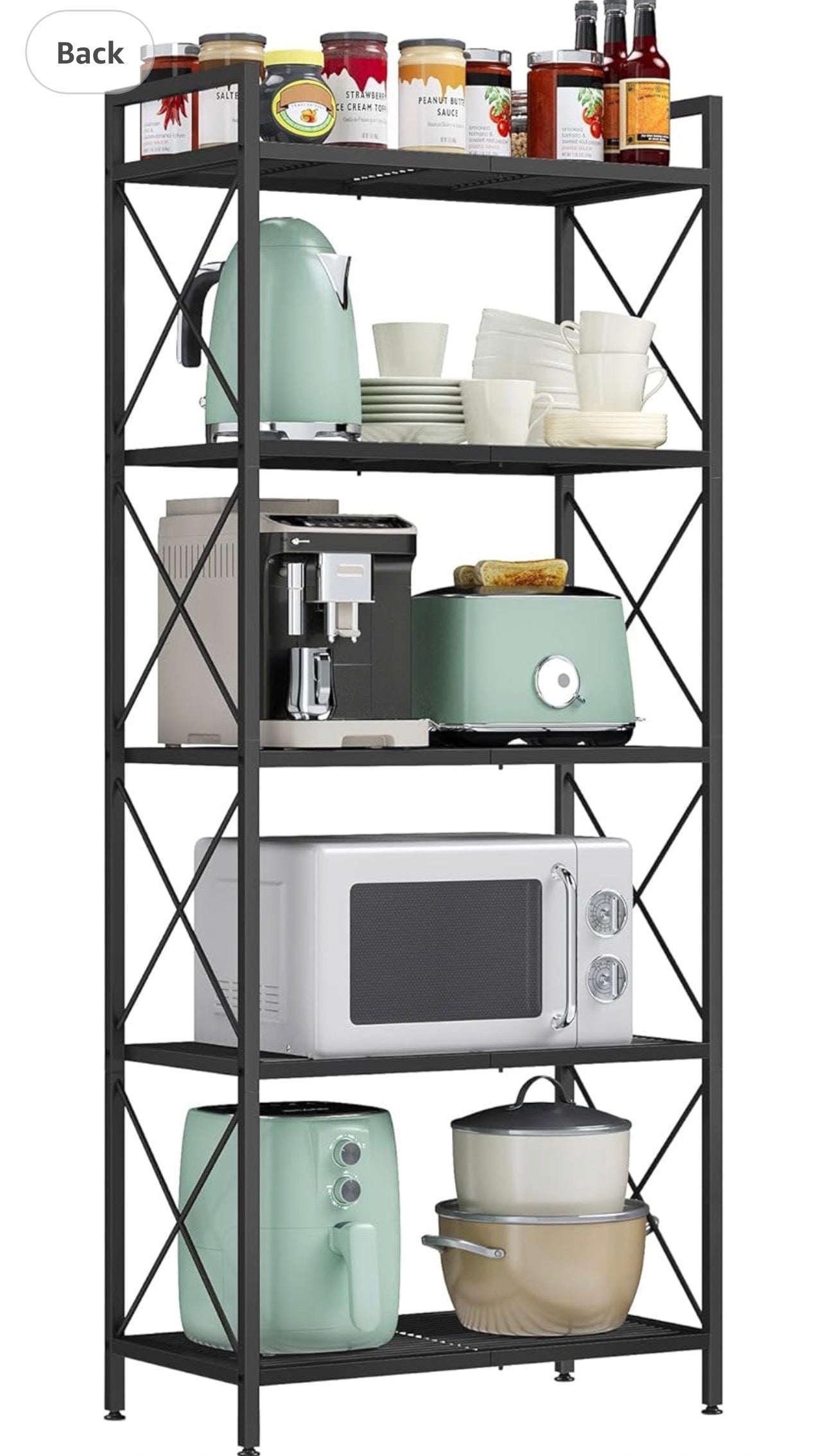 SONGMICS 5-Tier Adjustable Metal Storage Rack