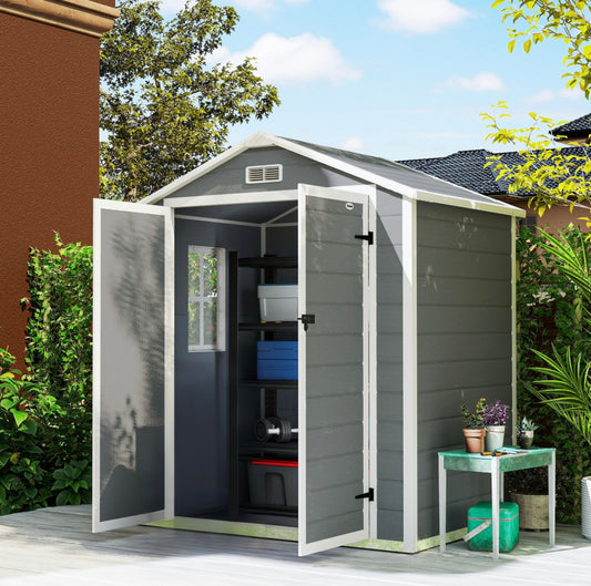Outsunny Heavy-Duty Outdoor Storage Shed – Lockable | Ventilated | UV-Protected | Aluminum & PP Construction