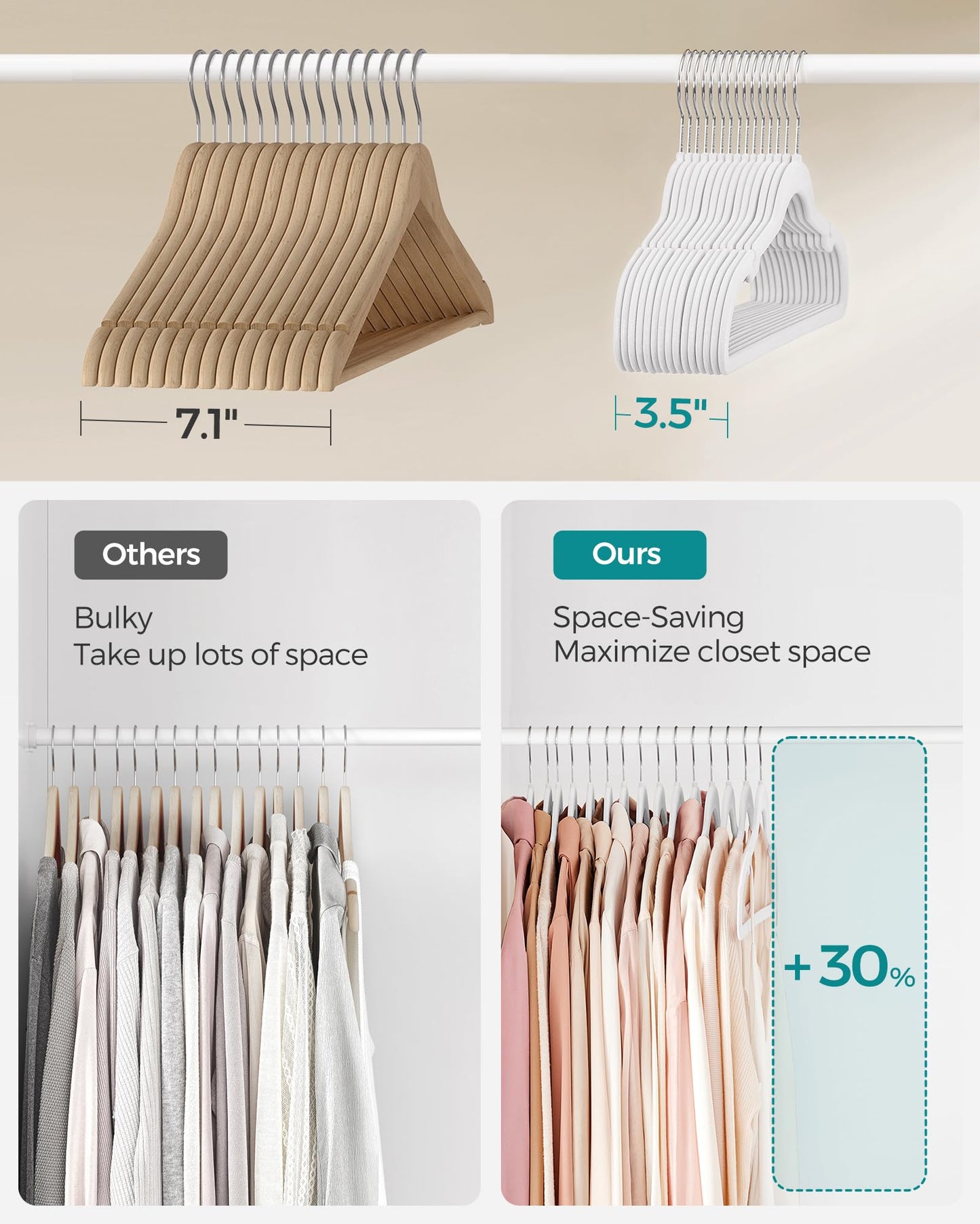 Velvet Non-Slip Clothes Hangers (50-Pack)