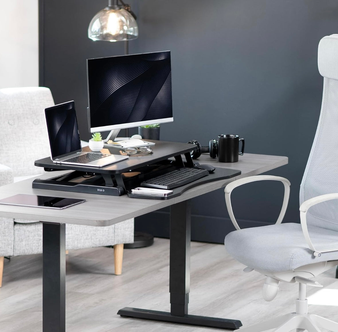 NEW – VIVO 32” Manual Standing Desk Riser – Adjustable Sit-to-Stand Workstation