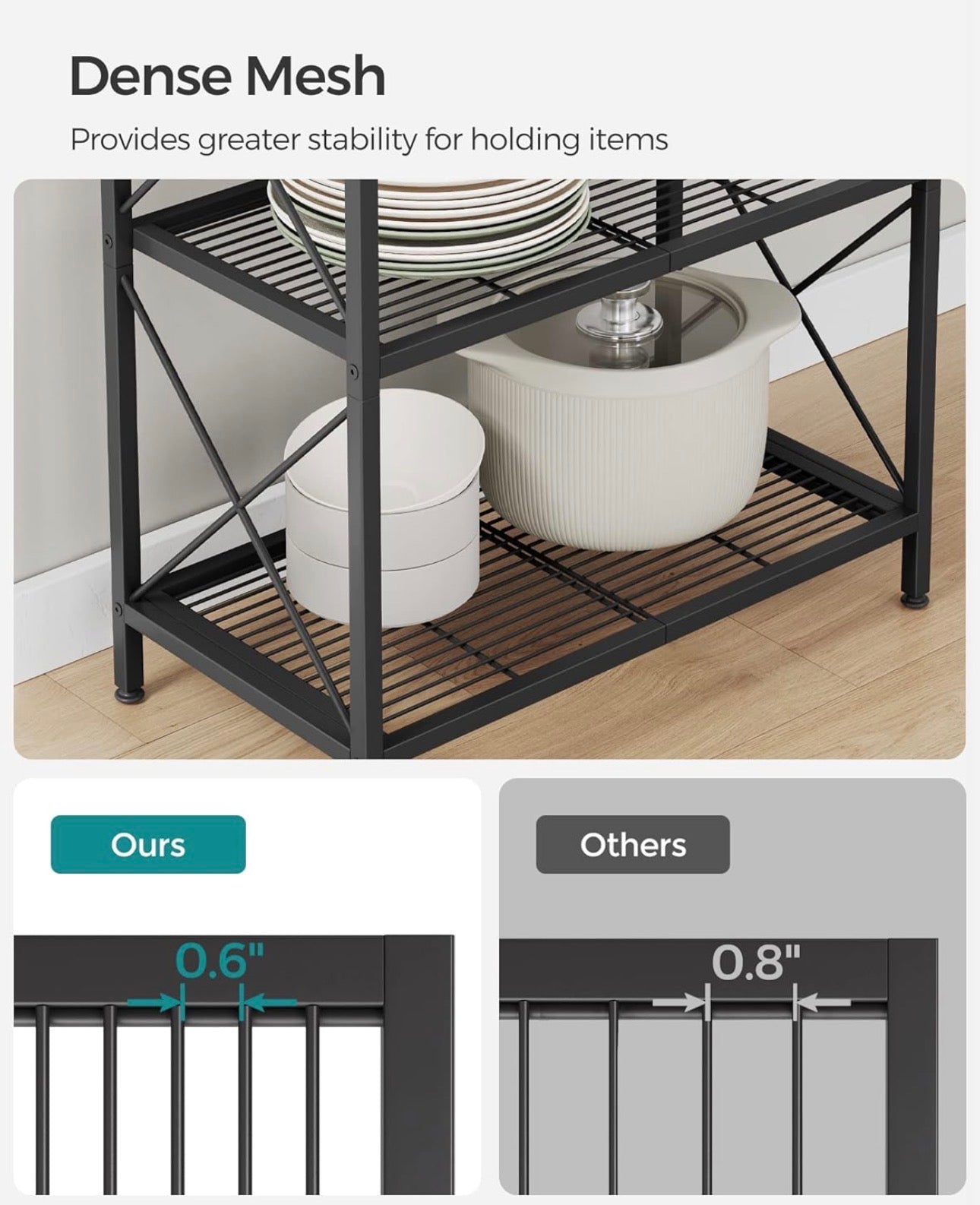 SONGMICS 5-Tier Adjustable Metal Storage Rack