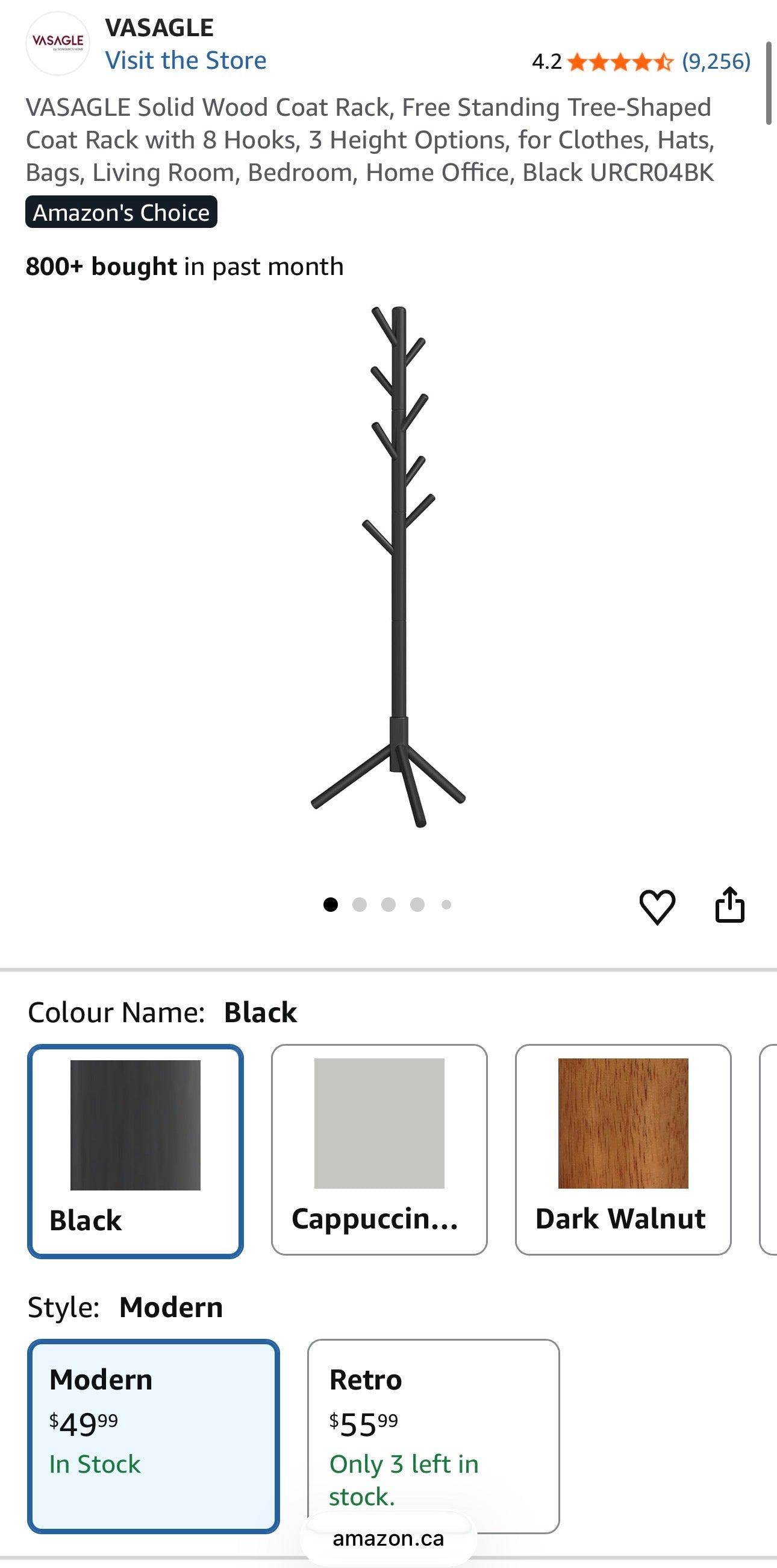 Solid Wood Freestanding Coat Rack