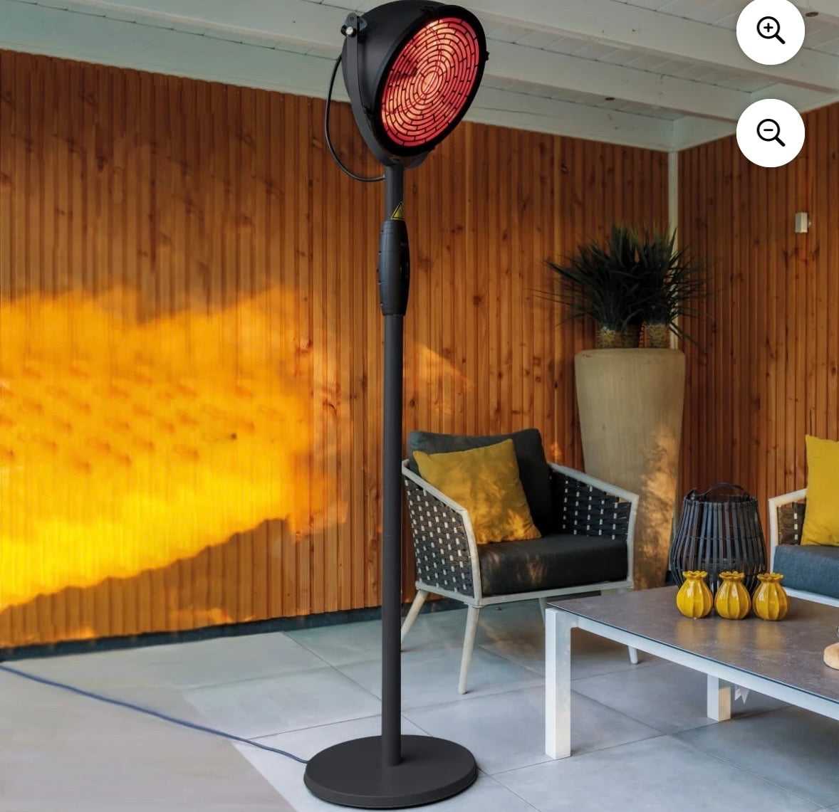 🔥 1500W Electric Outdoor Infrared Patio Heater – Black (Remote & Touch Control)