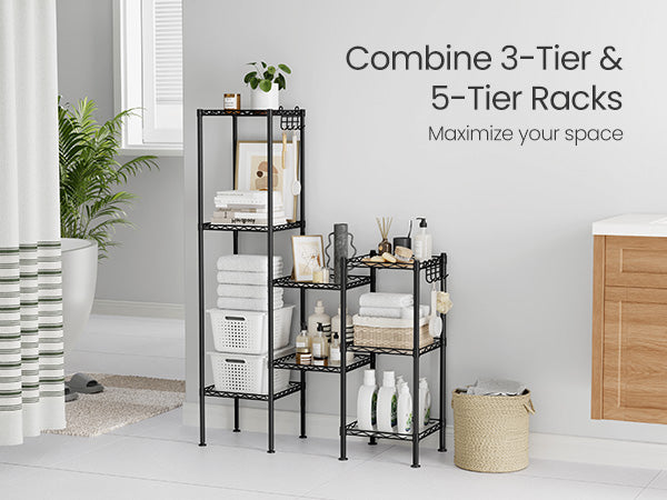SONGMICS 3-Tier Adjustable Metal Storage Shelf