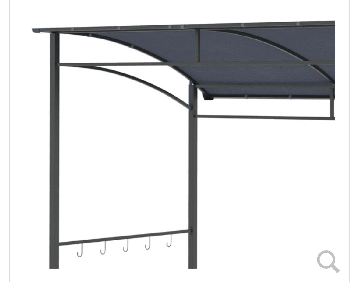 Outsunny Grill Gazebo Shelter – Curved Canopy | Steel Frame | UV & Water-Resistant | Dark Grey