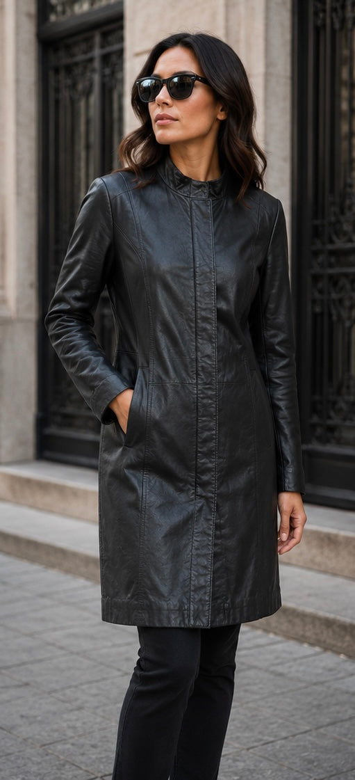 Danier Women’s Long Leather Coat - Small