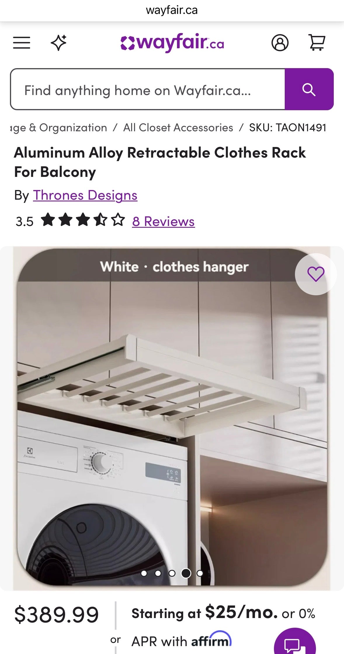 Retractable Aluminum Clothes Drying & Storage Rack