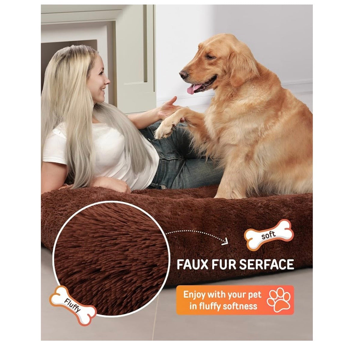YEFU Human-Sized Memory Foam Dog Bed