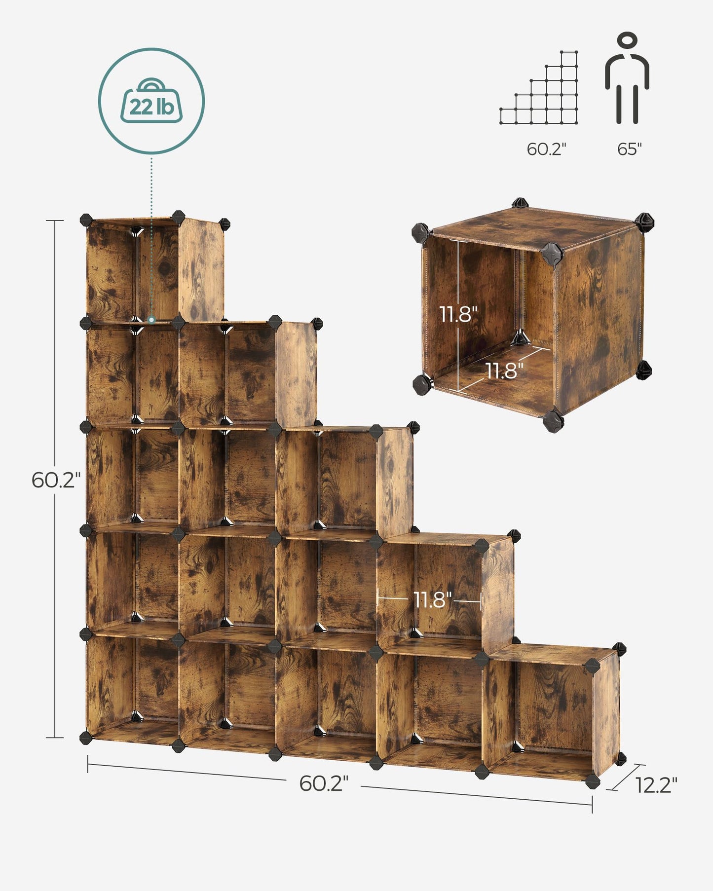16-Cube Modular Storage Organizer