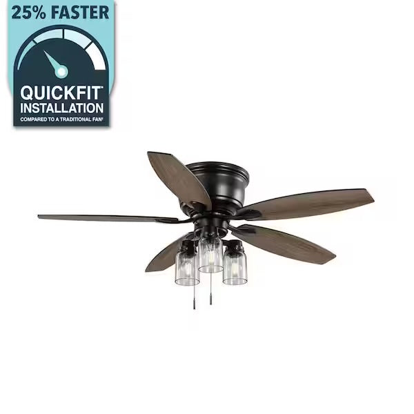 Hampton Bay Stoneridge 52” Matte Black Ceiling Fan