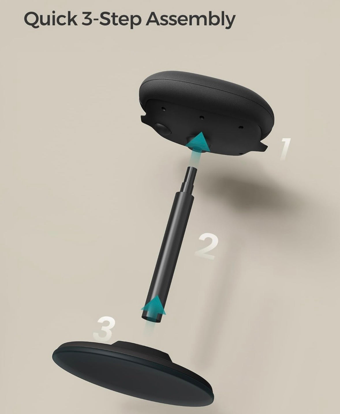 SONGMICS Ergonomic Wobble Stool – Adjustable Active Sitting Chair (Ink Black)