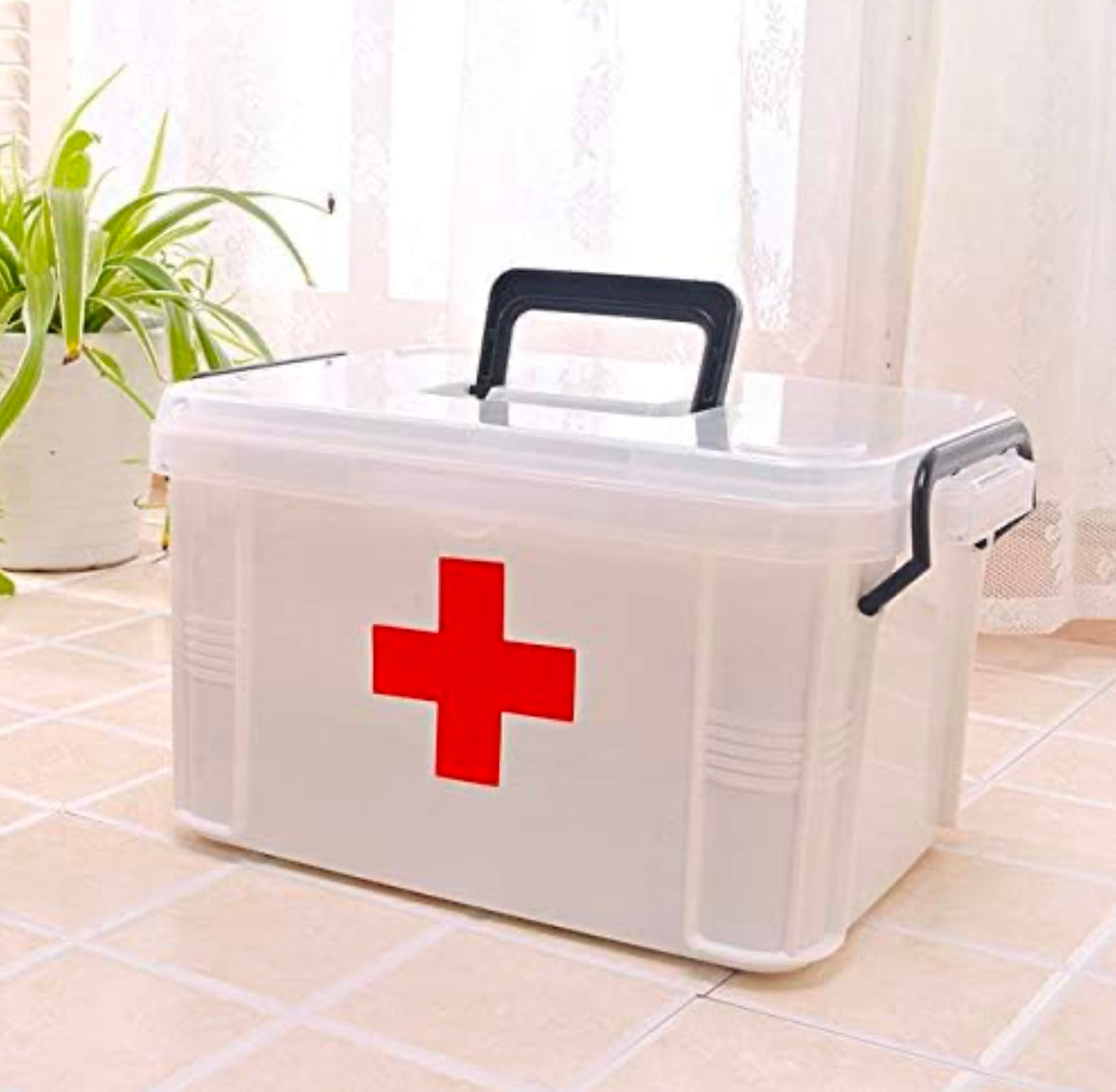 Portable Double-Layer Medicine Storage Box