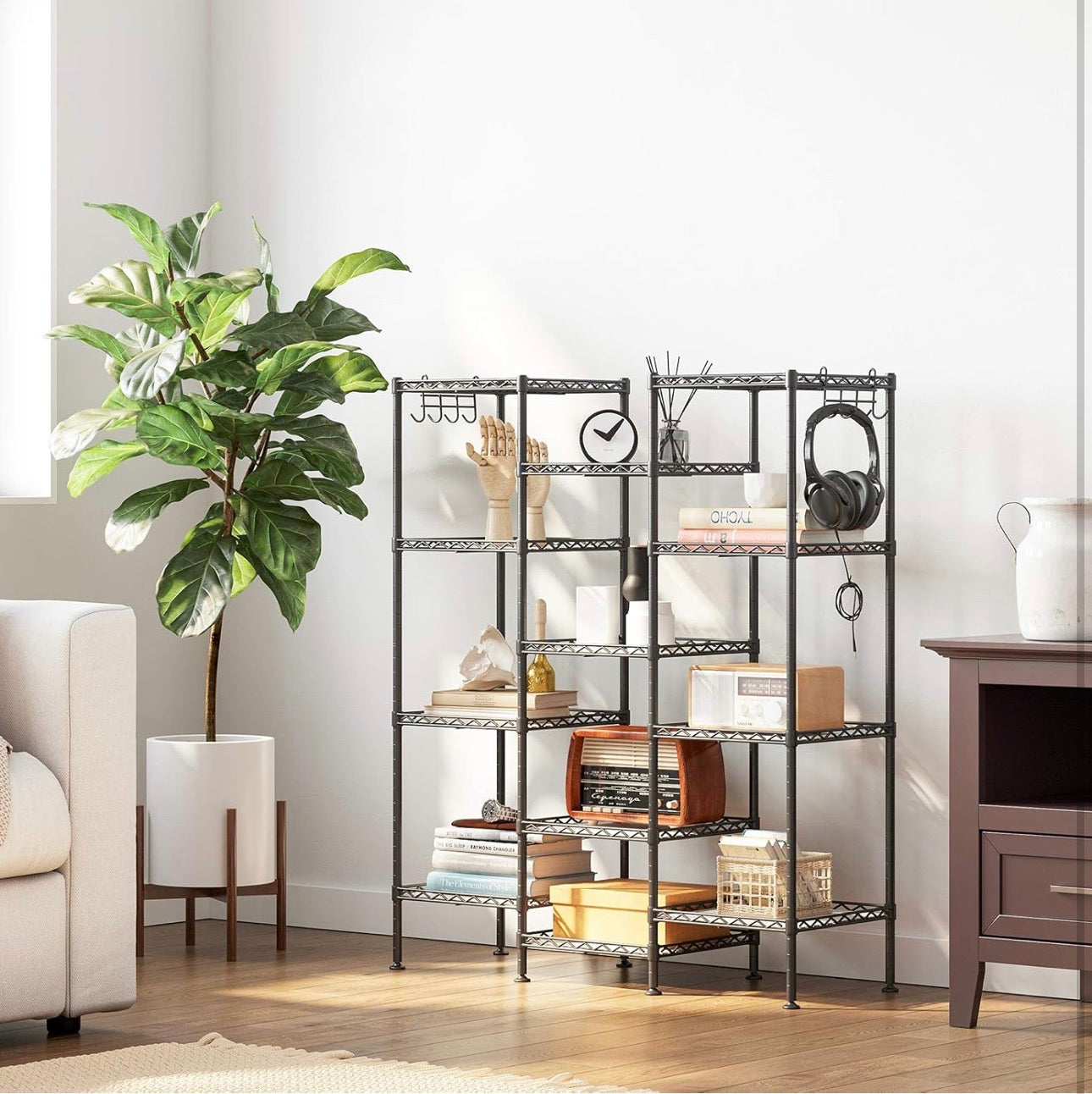 SONGMICS 4-Tier Powder-Coated Metal Storage Rack