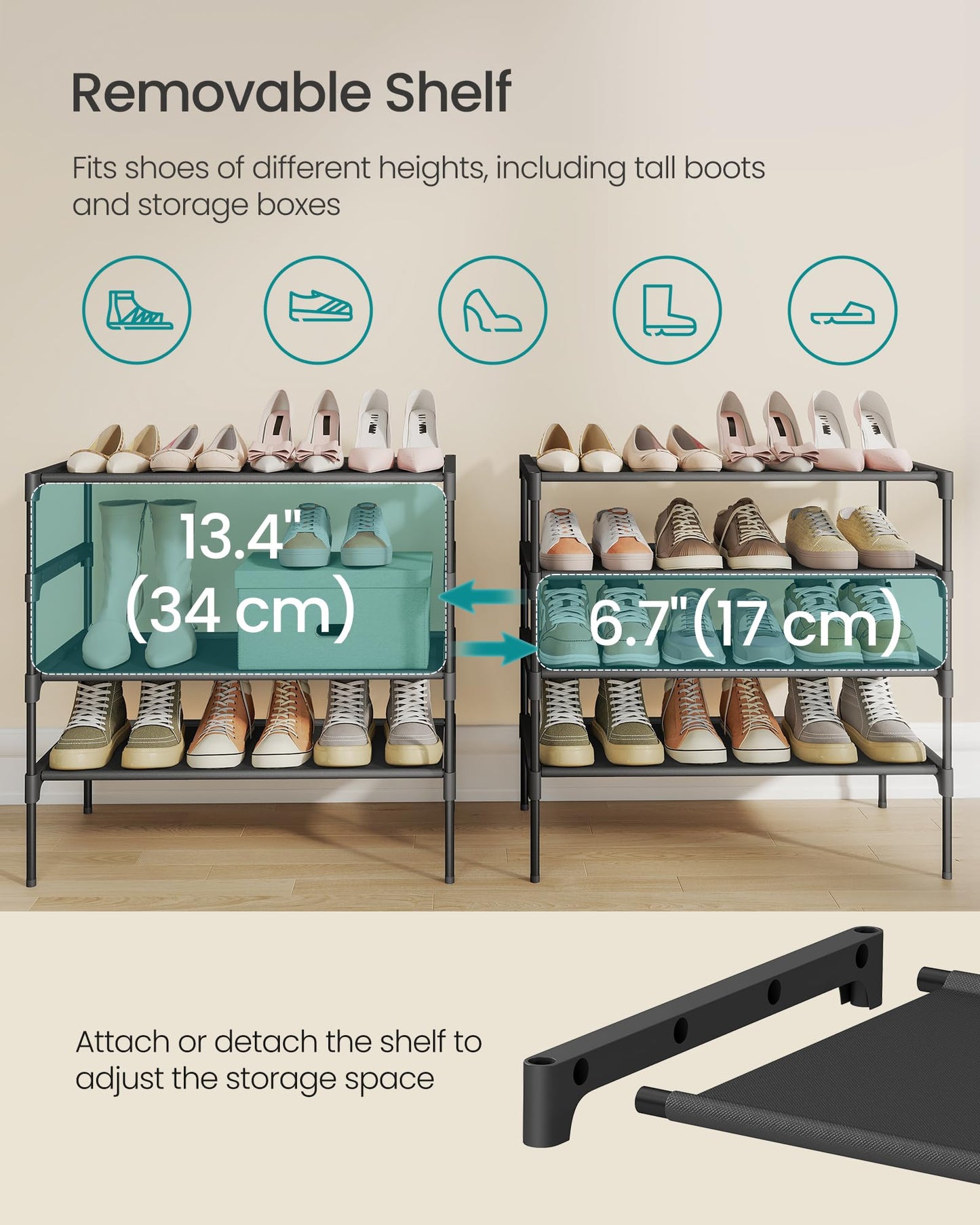 4-Tier Shoe Rack Organizer