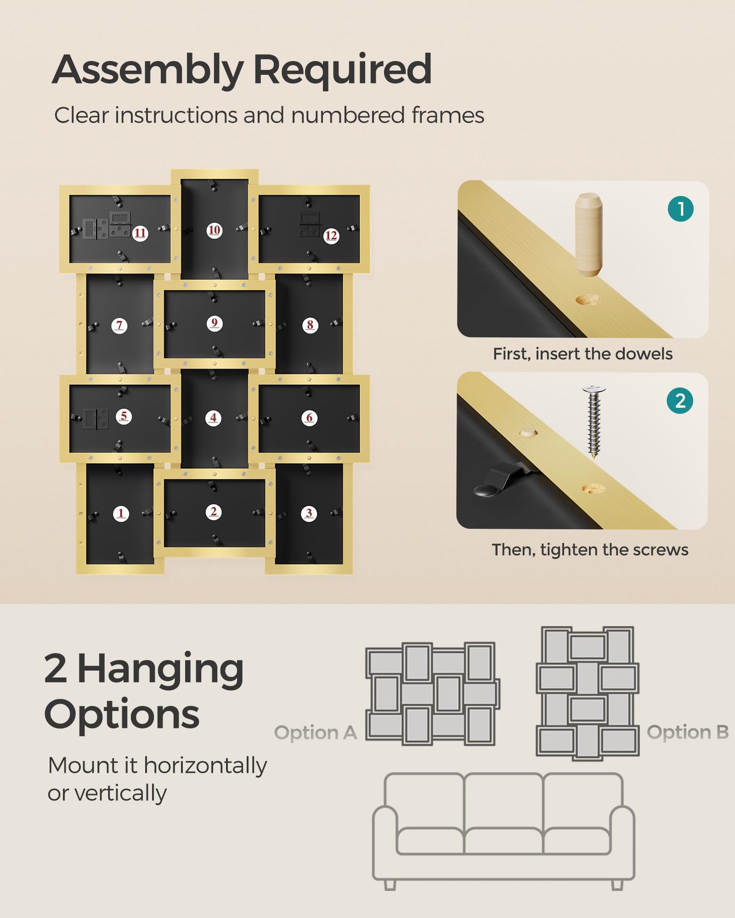 SONGMICS 12-Frame Gallery Wall Collage