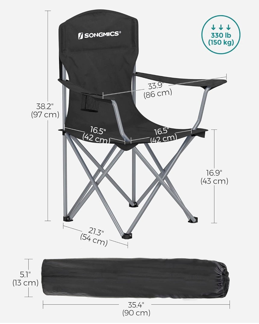 SONGMICS Set of 2 Folding Camping Chairs