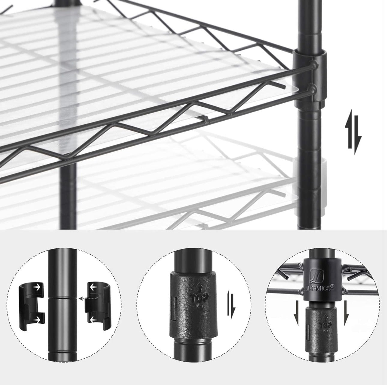 SONGMICS 5-Tier Adjustable Steel Storage Shelf