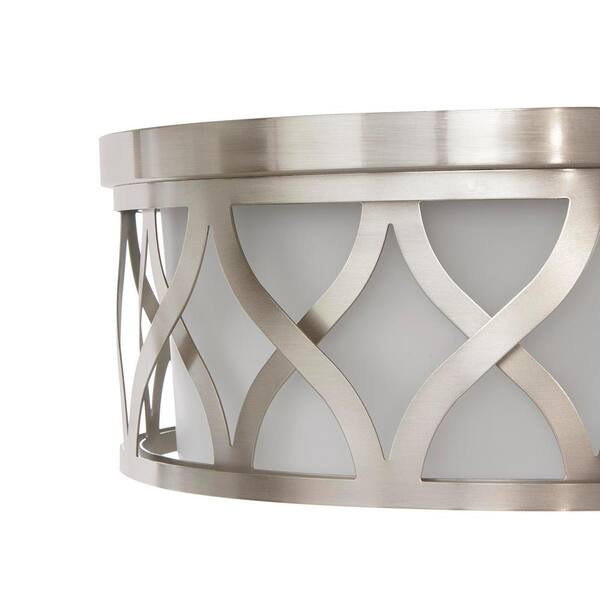 Hampton Bay 3-Light Brushed Nickel Flush Mount