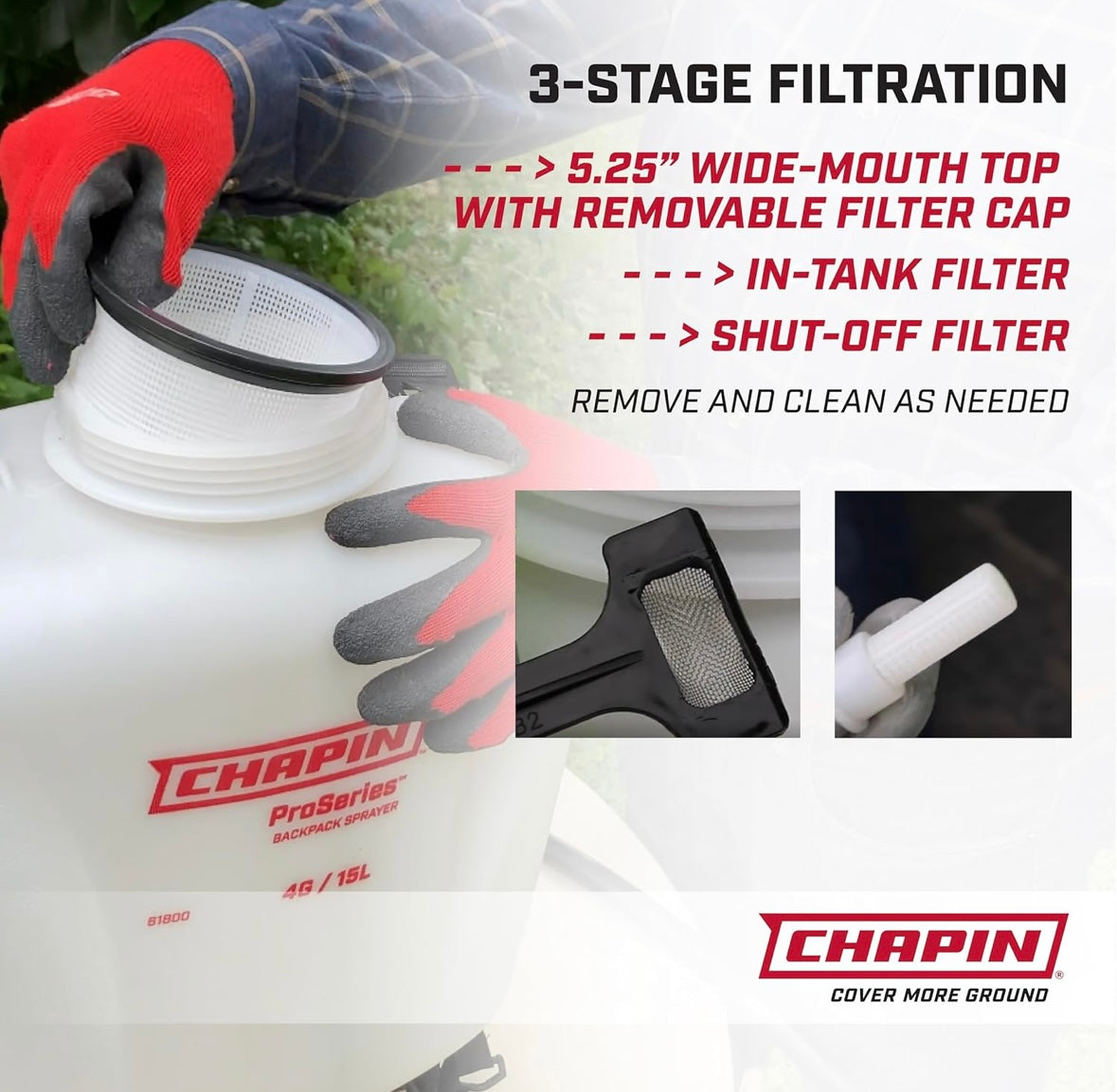 NEW – Chapin 4-Gallon Professional Backpack Sprayer – Adjustable Nozzle & Padded Straps