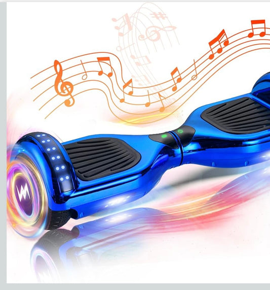 WEELMOTION Chrome Blue Hoverboard with LED Lights & Bluetooth Speaker – 40% Off Amazon Price!
