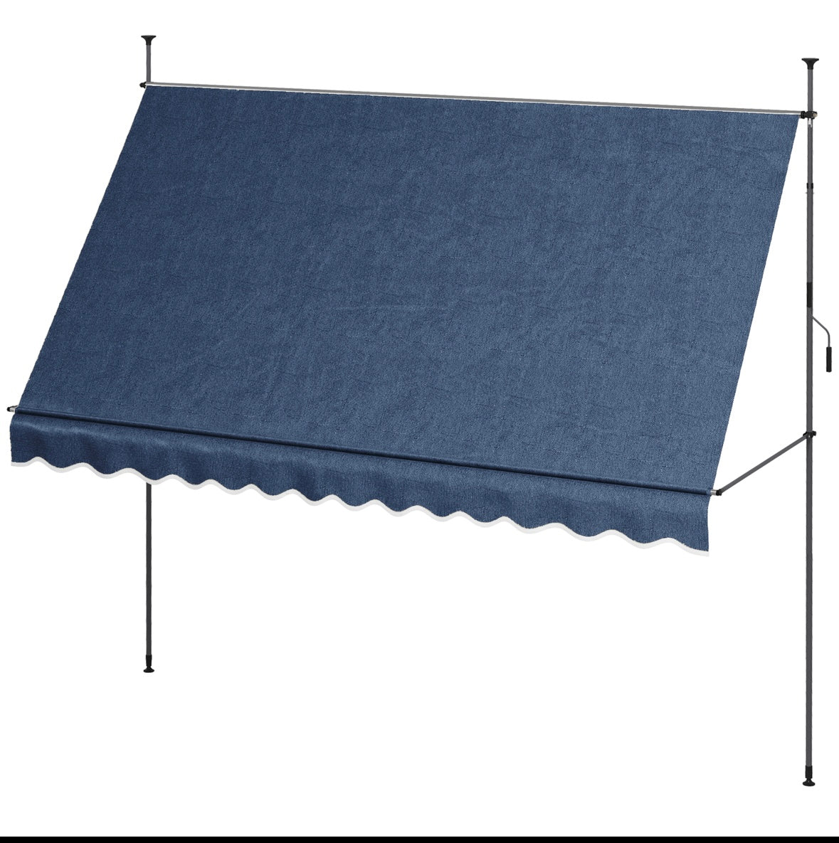 Outsunny Freestanding Retractable Awning – Adjustable Height | 0–90° Tilt | UV30+ Sun Protection | Steel & Aluminum Frame