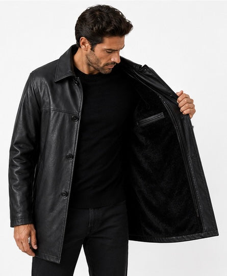 Men’s Premium Black Leather Jacket with Liner
